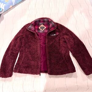 Pendleton Maroon Sherpa Jacket with Plaid Lining